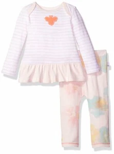 Paquete de top y pantalón para bebé niña Burt's Bees, 100 % algodón orgánico, nuevo en caja - Imagen 1 de 6