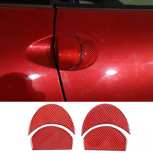 Red Carbon Car Exterior Door Handle Trim Part Kit For Mitsubishi ECLIPSE 2006-11 - Picture 1 of 12