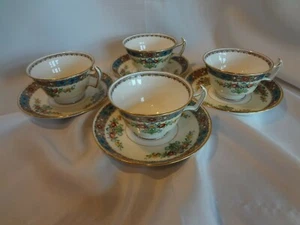 Minton English China - Luxor - Juego de 4 tazas y platillos vintage - Imagen 1 de 9
