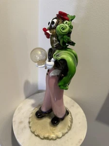 Rare Large MURANO GLASS Jester FIGURINE Dog Figure Signed Giuliano Tosi Statue - Picture 1 of 14