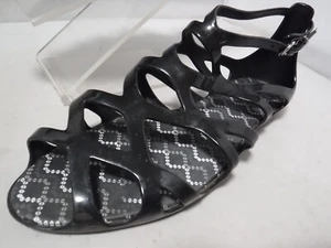 PFR Women's MEL by Melissa Black Jelly Caged Gladiator Dreamed Sandals Sz 9.5 - Picture 1 of 12