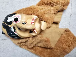 alte Holz Faschingsmaske Fasnacht Maske carnival mask Hexe mit Kopftuch - Bild 1 von 7