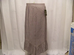 I.N. Studio Skirt Size 1X Taupe Gray Ruffled Edge - Picture 1 of 3