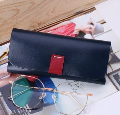 Estuches para gafas semi duros para mujeres hombres vintage 100 % cuero genuino almacenamiento nuevos Foto 1 de 4