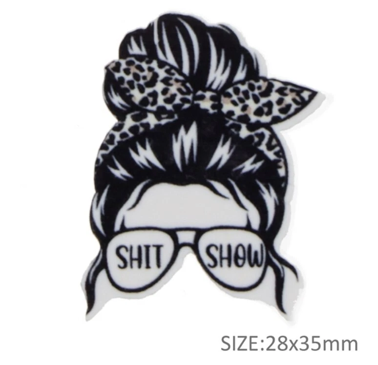 5 piezas moño de cabello de resina plana centro espalda plana adulto 1181715 Sh!t Show moño desordenado mamá Foto 1 de 1