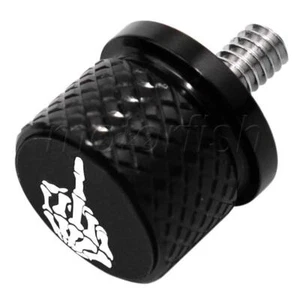 Black Middle Finger Rear Fender Seat Bolt Screw Aluminum Knurled for Harley 86+ - Picture 1 of 11