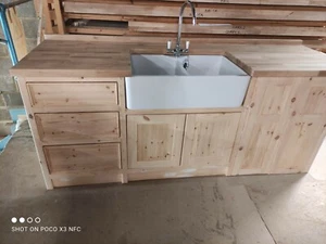 SINK/APPLIANCE UNIT WITH DOUBLE SINK-To be painted in your colour choice. - Picture 1 of 5