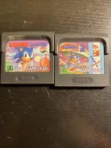SEGA GAME GEAR SONIC THE HEDGEHOG 1 & 2 + SONIC TAILS - Picture 1 of 2