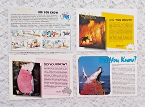 Lote de cuatro postales de Australia "Did You Know", sin usar, caña de azúcar, Galah,... - Imagen 1 de 2