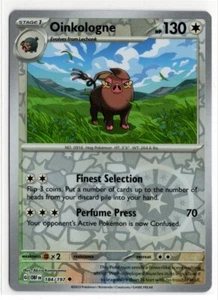 Pokemon Obsidian Flames Reverse Holo 184/197 Oinkologne - Picture 1 of 1