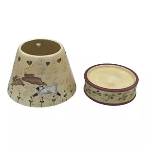 Lang Candle Shade Topper for Jar and Base Hopping Bunnies & Sheep Flowers Hearts - Picture 1 of 12