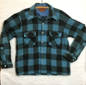 Kings Road Shop The Men's Store Sears Hemd L (16-16 1/2) blau Flanell Knopfleiste - Bild 1 von 8