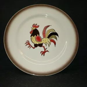 Piatto gallo rosso Metlox Poppy Trail vintage anni '50 dieci pollici - Foto 1 di 8