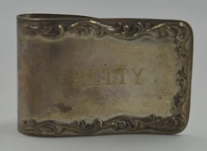 "Antike S.Kirk & Son Repousse Sterlingsilber Geldklammer/Serviettenhalter - ""Betty" - Bild 1 von 5