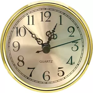Mini Clock Insert 3-1/2 Inch (90 Mm) round Quartz Clock Fit-Up Movement Miniatur - Picture 1 of 12