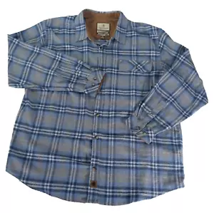 Plaid Flannel Buck Camp Legendary Whitetails Shirt Mens XXL (54) Button Up Blue - Picture 1 of 9