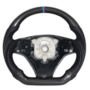 Carbon Fiber Perforated Leather Steering Wheel For BMW E90 E92 E93 M3 328i 335i - Picture 1 of 8