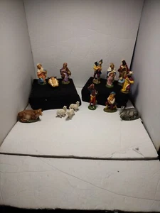 Vintage Italian Nativity Christmas Manger Scene Figures Made In Italy - Set Of14 - Picture 1 of 23