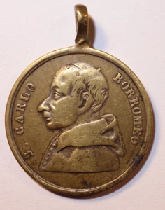 Médaille Italie, S Carlo Borromeo, Duomo Di Milano, vers 1880 !! - Imagen 1 de 2