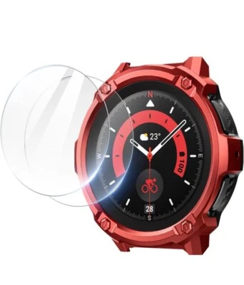 SUPCASE Unicorn For Galaxy Watch 5 Pro (45mm) Case w/ 2 Pack Screen Cover Red - Image 1 of 4