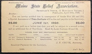 1898 *MAINE STATE RELIEF ASSOCIATION* PORTLAND, ME UX14 POSTAL CARD+"BARRY" PMK! - Picture 1 of 12