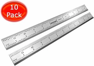 Benchmark Tools 10 Ea 12" 5R Rigid Machinist Ruler Grads Satin Chrome Stainless - Imagen 1 de 7