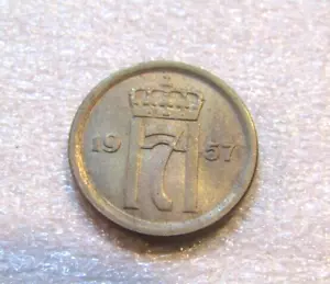 1957 Norway 25 Ore Coin - Imagen 1 de 5