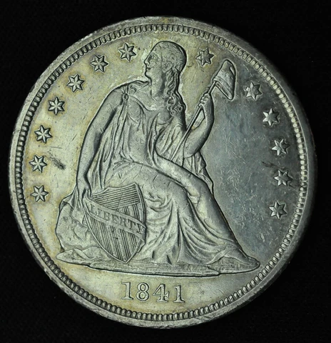 1841 Liberty Seated Dollar -- Choice AU Cover