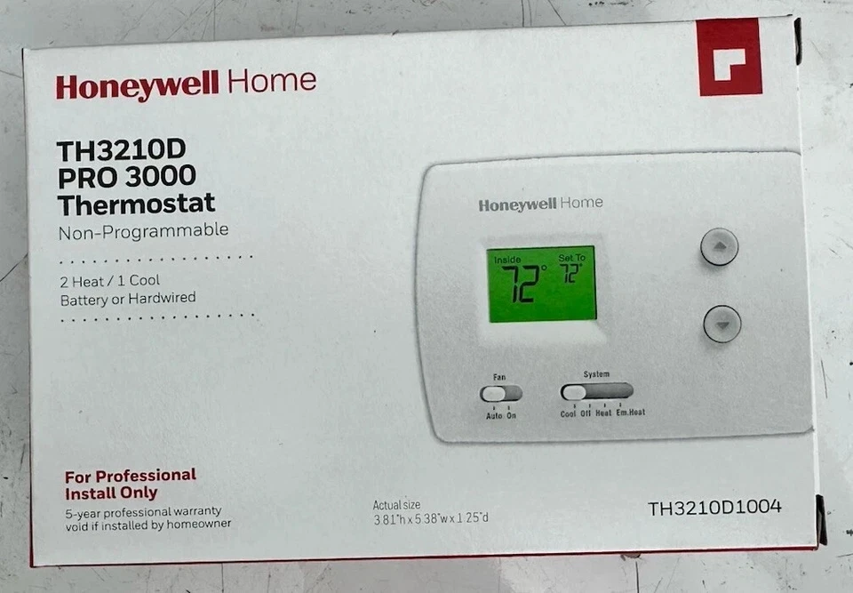 Honeywell PRO TH3210D1004 nicht programmierbares Wärmepumpenthermostat - Bild 1 von 1