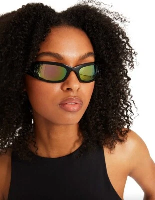 New Steve Madden Anderson Womens Sunglasses Black/Multicolor mirrored $60.00 - Image 1 of 4