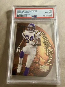 1999 Metal Universe Planet Metal #15 Randy Moss PSA 8 (Pop 7) Minnesota Vikings - Bild 1 von 1