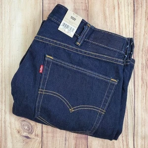 Jeans uomo Levis 505 regular fit 36x34 risciacquo cotone lavaggio scuro gamba dritta nuovo con etichetta - Foto 1 di 13