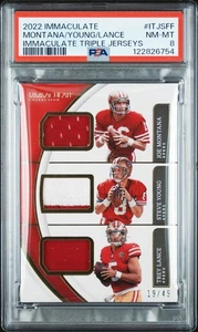 2022 IMMACULATE /49 JOE MONTANA ++  IMMACULATE TRIPLE PATCH  ITJSFF PSA 8 - Bild 1 von 3