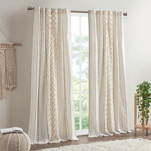 INK+IVY Imani 100% Cotton SINGLE 50"W x 84"L (Pack of 1), Ivory - Picture 1 of 10