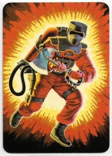 GI Joe Action Cards 1986 Hasbro: Card #21 Barbeque - Fire Fighter - Image 1 of 1