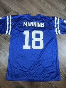 Maillot homme neuf avec étiquette vintage Puma Peyton Manning #18 Indianapolis Colts grand stock mort - Photo 1/8