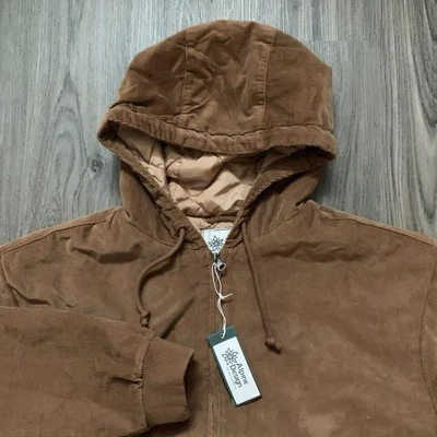 Alpine Design Women's Corduroy Quilted Full Zip Hoodie XL Roasted Coffee NWT $88 - Image 1 of 4
