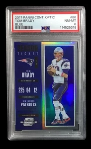 2017 Panini Optic Contenders #86 TOM BRADY; BLU /99 PRIZM PSA 8 (COLOR MATCH) - Foto 1 di 3