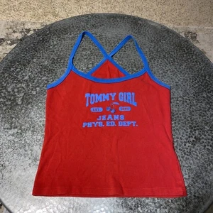 Vintage rot blau Tommy Girl Cami Tank Damen Large Tommy Jeans Hilfiger Y2K 90 - Bild 1 von 7