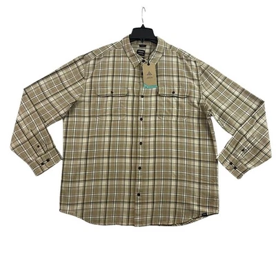 prAna Edgewater Shirt Mens Size XXL Chalk Plaid Button Down Long Sleeve NEW - Image 1 of 4