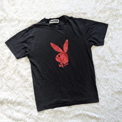 Playboy by PacSun Black & Red Bunny Logo Tee Streetwear Punk T-Shirt Goth Top - Image 1 of 4