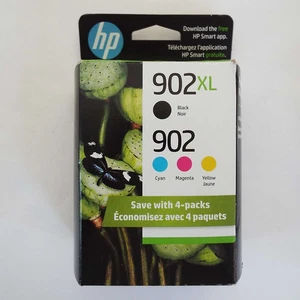 Genuine 902 XL Black & 902 Standard Color C/M/Y 4 Pack Exp Jun 2025 - Picture 1 of 3