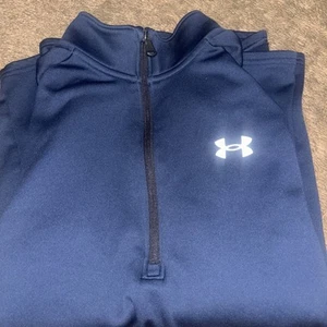 Under Armour Men’s Small Pullover Fleece Half Zip Navy Blue - Picture 1 of 5