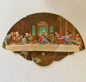 The Last Supper Tri-Fold Hand Fan & Advertising Diuguid's Funeral Home Lynchburg - Picture 1 of 6