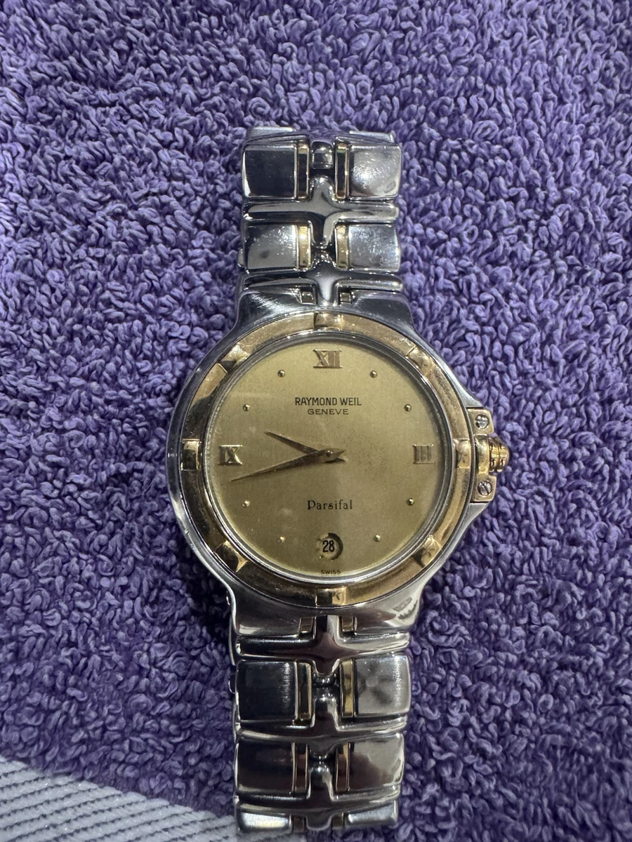 Raymond Weil Parsifal 9190 Diamond Dial Steel Gold Plate Swiss