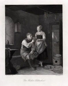 Fischers Töchterlein. Originaler Stahlstich, gestochen von Brennhäuser um 1850 - Picture 1 of 2