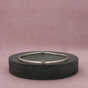 michael dawkins sterling silver hammered beaded stack bangle bracelet size 7.5in - Picture 1 of 3