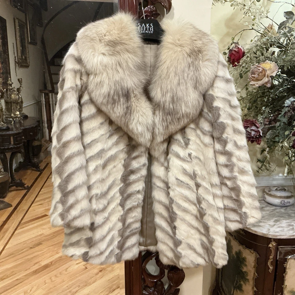 Real Mink And Fox fur coat jacket  Sz XS - Image 1 of 4