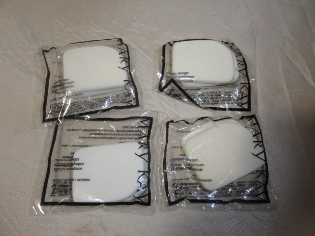 LOTE DE 4 ESPONJAS FACIALES COSMÉTICAS BLANCAS COMPACTAS MARY KEY RARAS NUEVAS EN PAQUETE PAQUETE PAQUETE DE 2 Foto 1 de 1