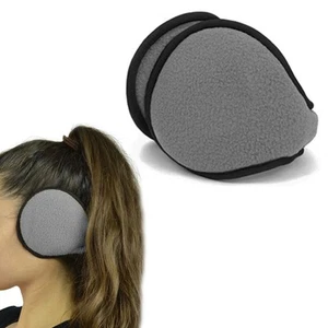 1 Grey Ear Muff Warmers with Winter Basic Polar Fleece Earmuff Grip Wrap Soft Un - Picture 1 of 1